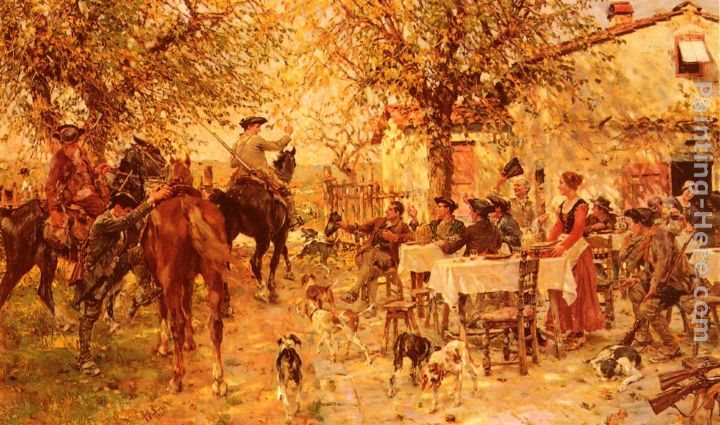 Raffaelo Sorbi The Departure of the Hunting Party